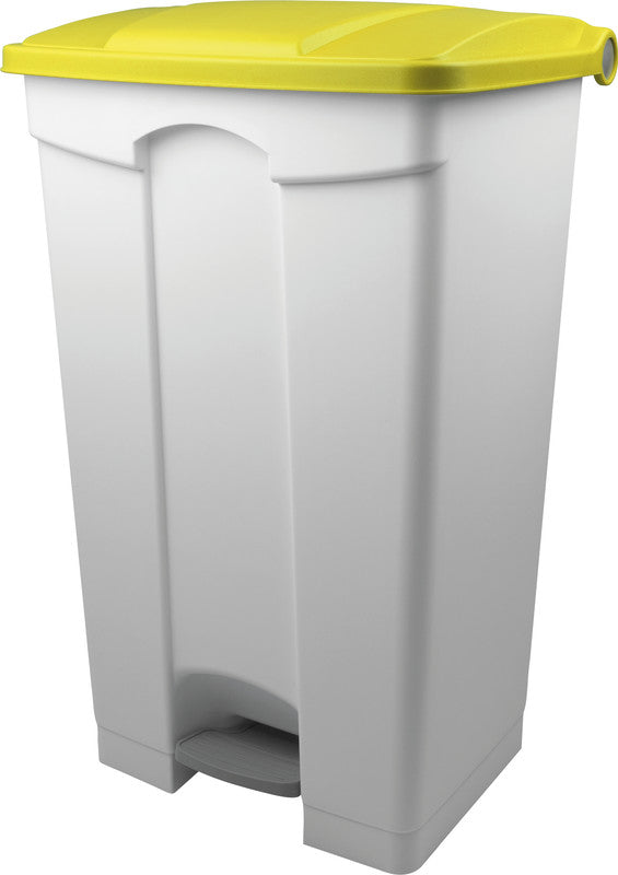 Helit Abfallcontainer – 90 l – mit Deckel – Kunststoff, Weiss – B × H × T 500 × 830 × 410 mm