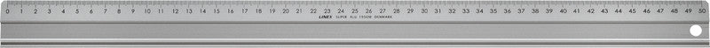 Linex Wandtafel-Lineal 50 cm – Aluminium, silber, rutschfest, mit Stahl-Schneidekante