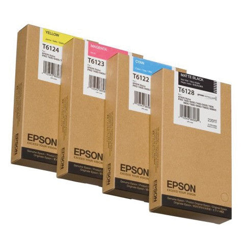 Epson Tintenpatrone T6124, Gelb, 220 ml – für Tintenstrahldrucker/Multifunktionsgeräte