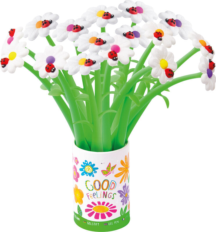 Trendhaus Wackelblume Good Feelings – Tintenroller, mit Kappe, 0,7 mm, Blau