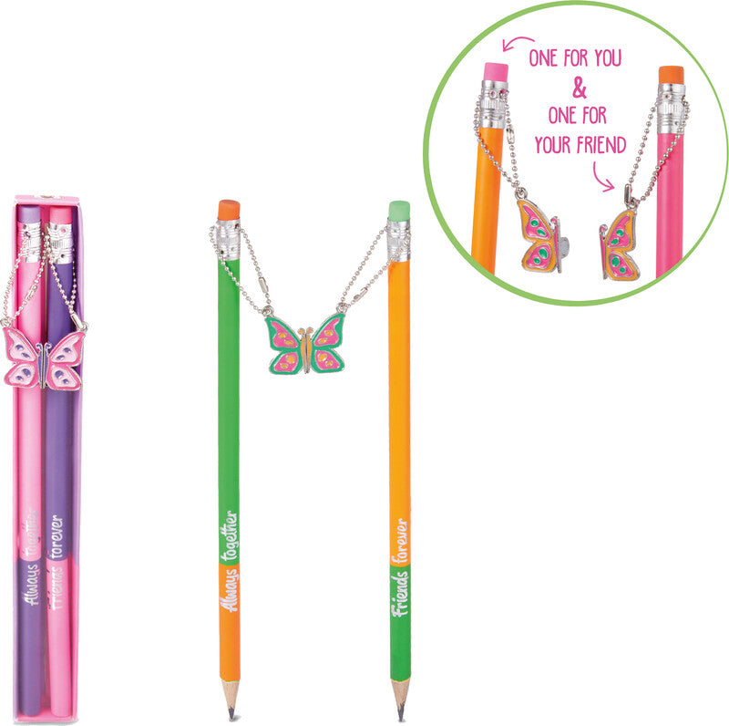 Trendhaus Bleistift, HB, Mine Ø 2 mm, farbig sortiert – Set, 2-teilig