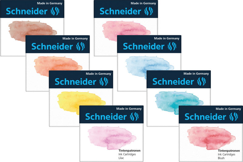 Schneider Schreibgeräte Schneider Tintenpatronen Pastell – Gelb, geruchsarm, 6 Stk.