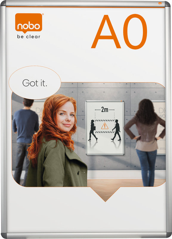 Nobo Plakatrahmen – für A0 – wetterfest – Silber – Aluminium – 900 × 1'245 × 20 mm