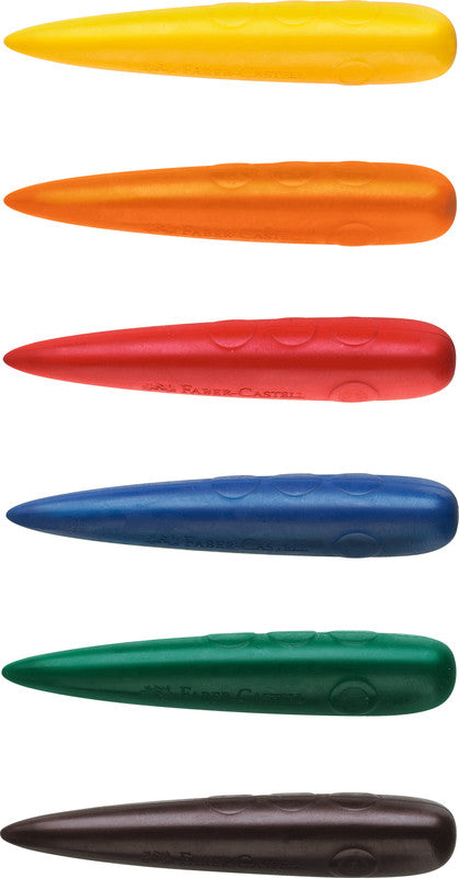 Faber-Castell Wachsmalstifte in Fingerform – bunt – 6 Farben
