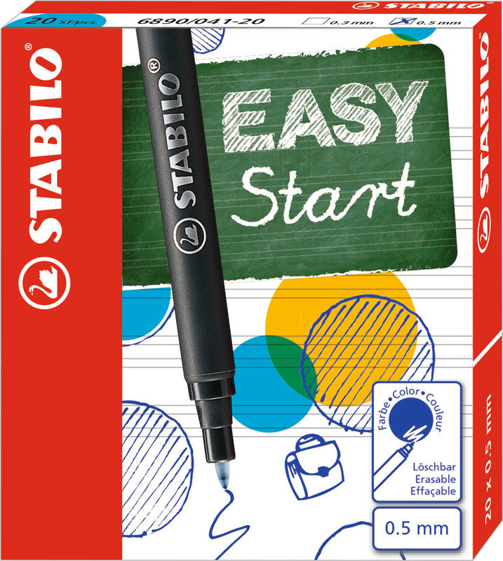 STABILO EASYoriginal Start Tintenrollerpatronen – Blau, 0,5 mm, geruchsarm, 20 Stk.