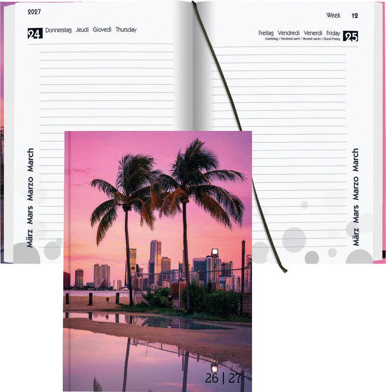 Biella mydiary Schüleragenda – 1 Tag/Seite, gebunden, 12 × 16,5 cm, Aug–Jul, Miami, FSC