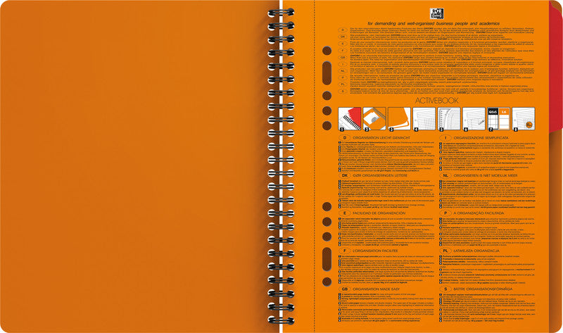 Oxford Collegeblock, Spiralbindung, 80 Blatt, 10-fach gelocht, perforiert, 80 g/m² – Orange, für SCRIBZEE App