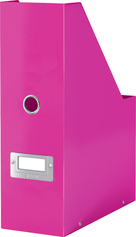 Leitz Stehsammler – Karton, mit Beschriftungsfeld, Pink Metallic, 253×103×330 mm