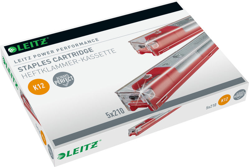 Leitz Heftklammernkassette – für Leitz 5551, 5550 – 12 mm, 80 Blatt – silber, Metall – 1050 Stk.