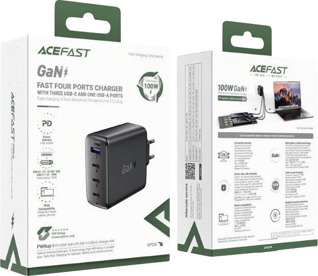 Acefast A94 Ladegerät – 100 W, 3× USB-C + 1× USB-A