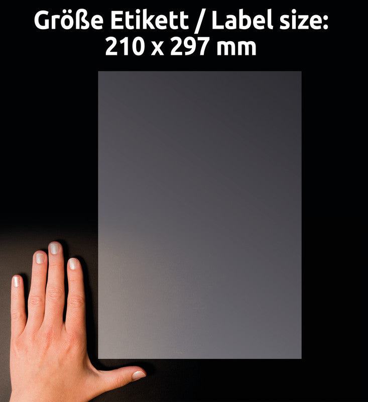 Avery Folienetiketten, 210 mm × 297 mm, transparent, Folie, permanent
