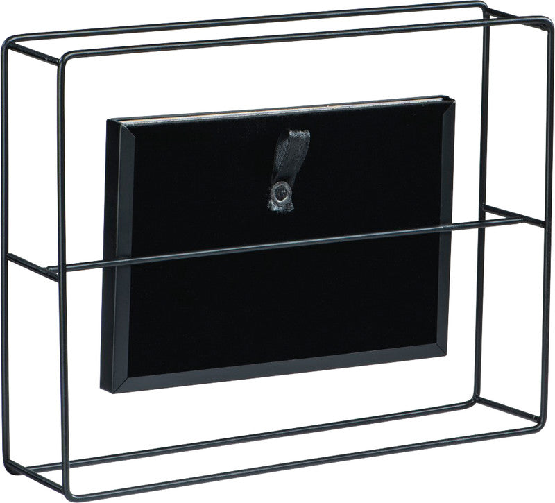 Hama Bilderrahmen Cleveland, schwarz, Metall, 22,5 × 17 × 5 cm, Querformat, mit Aufsteller