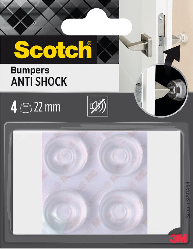 3M Runder Elastikpuffer Ø 22 mm – transparent, Elastomer, selbstklebend, rutschfest, 4 Stk.