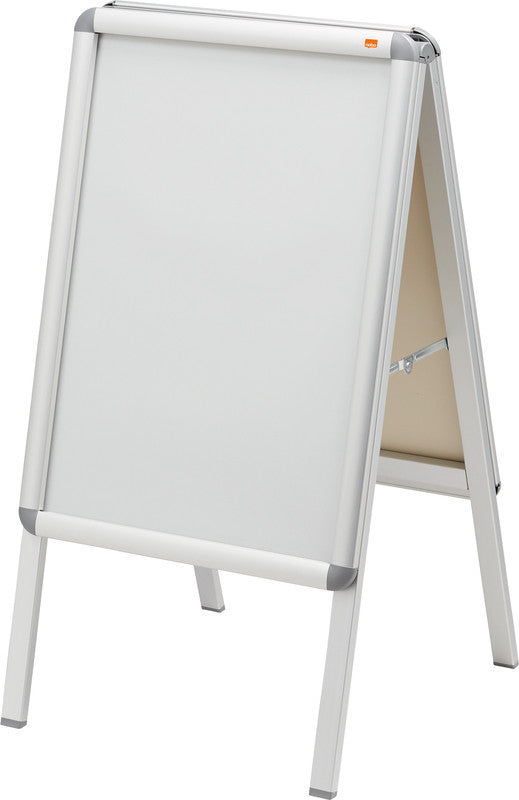 Nobo Plakatständer – für A2 hoch, silber, Metall/Kunststoff, 475 × 480 × 870 mm