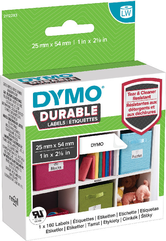 DYMO Druckeretiketten, 25 mm × 54 mm, weiss, für LabelWriter 4XL und LabelWriter 450 Serie, 160 Stück