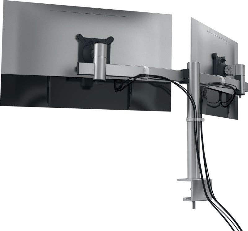 Durable Monitorhalterung, 2 Monitore, Tischklemme, bis 27", VESA 75 × 75/100 × 100 mm, höhenverstellbar
