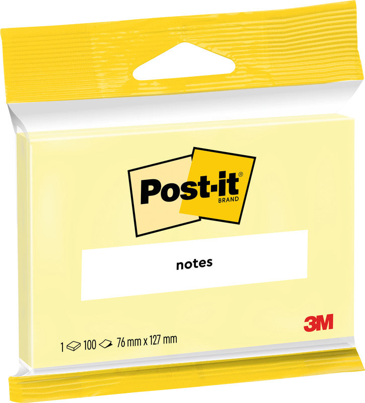 Post-it Haftnotizen – 127×76 mm – Gelb, 100 Blatt, PEFC