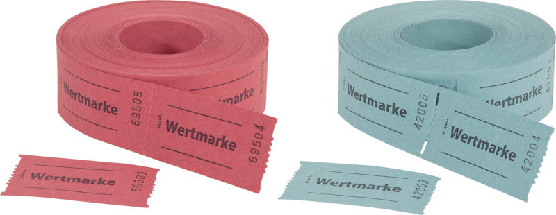 Sigel Gutscheinmarken, aus Papier, rot, 60 × 30 mm, 500 Stück, nummeriert, perforiert