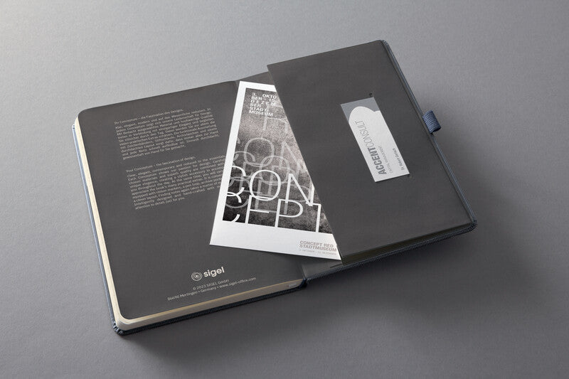 Sigel Notizbuch Conceptum Metallic Edition, A5, liniert, Fadenheftung, 194 Seiten, 80 g/m² – grau