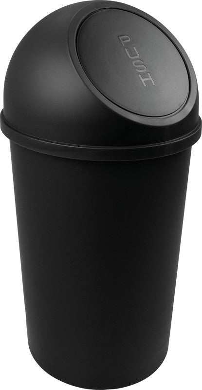 Helit Abfallcontainer the Flip – 25 l – mit Deckel – Kunststoff, schwarz – Ø 312 × H 615 mm