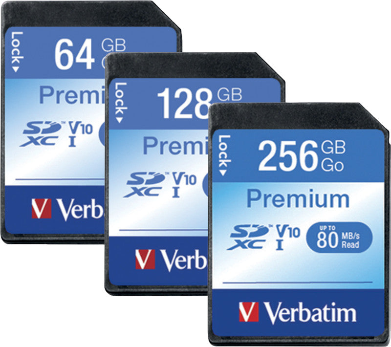 Verbatim SDXC-Karte – 256 GB, Klasse 10; Lesen 45 MB/s; Schreiben 10 MB/s