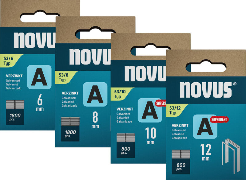 Novus Heftklammern 53/10 – für Novus Heftpistole J-29 – Metall, silber – 1000 Stk.