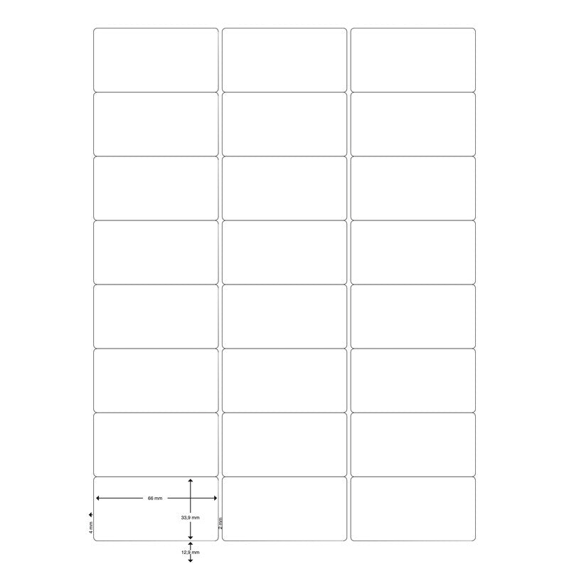 Connect Etiketten, 66 mm × 34 mm, weiss, Papier, permanent, 2400 Etiketten (100 Blätter)