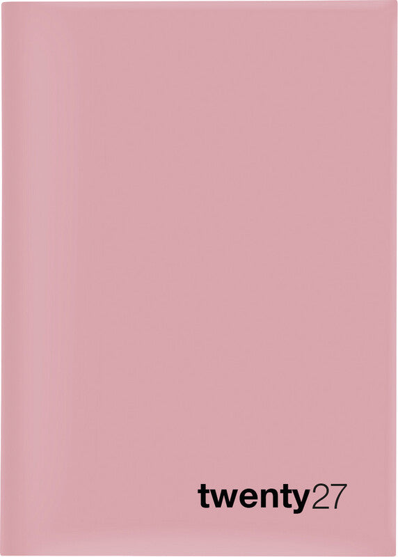 Biella Colorful 7 Agenda – 1 Woche/2 Seiten, gebunden, 14,5 × 20,5 cm, Jan–Dez, mehrsprachig, rosa, FSC