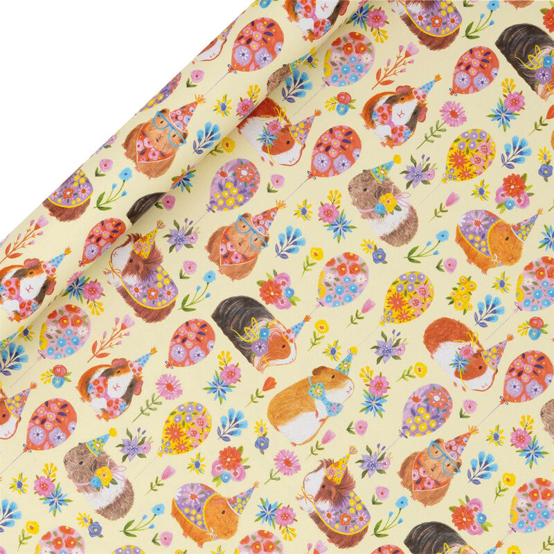 Glick Geschenkpapier-Rolle – Guinea Pig Party, 70 cm × 4 m, 80 g/m²