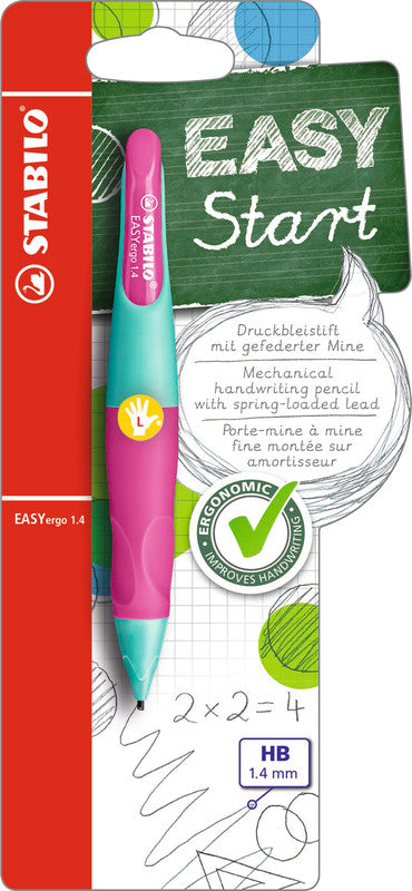 Stabilo EASYergo Start Druckbleistift – 1,4 mm, für Linkshänder, türkis/neonpink
