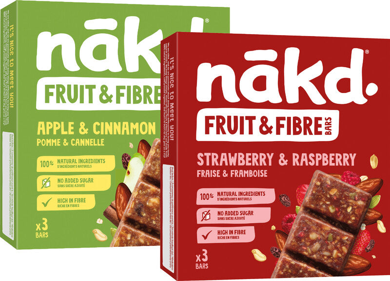 Nakd Energieriegel – Erdbeere & Himbeere, vegan, 3 × 44 g (132 g)