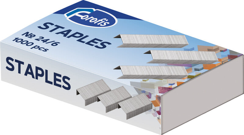 Forofis Heftklammern – 24/6, 15 Blatt, 1’000 Stück, Stahl