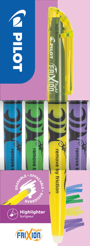 Pilot FriXion Light Textmarker Set 4 Farben – Keilspitze, 3,3 mm, radierbar