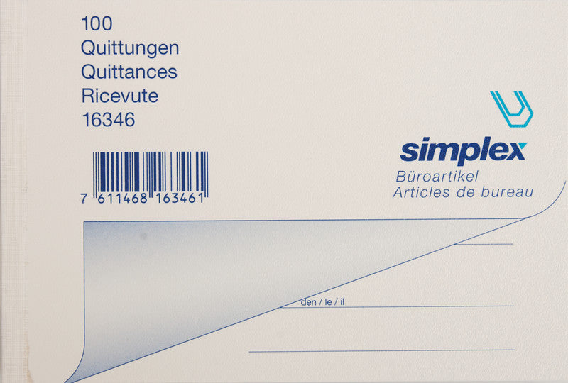 Simplex Formularblock – mehrsprachig, 100 Blatt, A6
