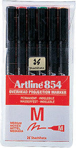 Artline Permanent Marker – sortiert (rot, blau, grün, schwarz, orange, braun), 6er
