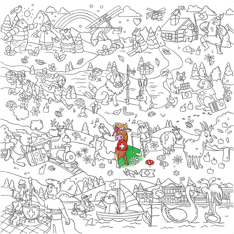 Caran d-Ache Caran d'Ache – Swiss Explorer, Karton, 90 × 90 cm, mehrfarbig