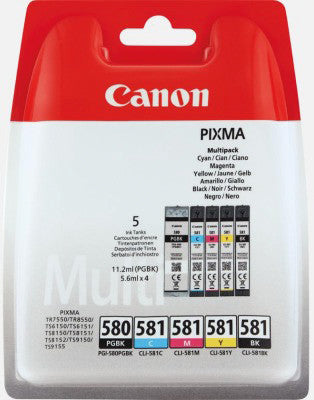 Canon Tintenpatronen-Multipack PGI-580/581, 5er-Pack – für Canon-Drucker