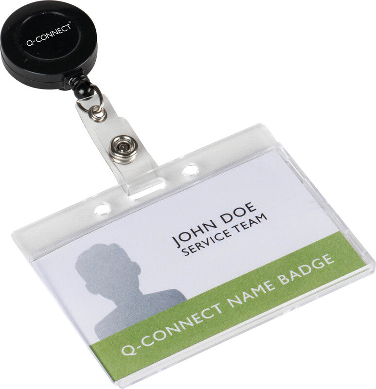 Q-CONNECT Ausweishalter – 600 mm, schwarz, Metall, für Namensschilder