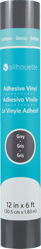 Silhouette Selbstklebende glänzende Vinylfolie – grau – 30,5 × 180 cm – für Silhouette Schneideplotter