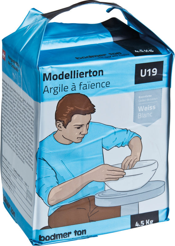 Bodmer ton Modellierton – Weiss – 4,5 kg – zum Basteln