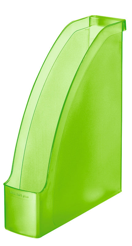 Leitz Plus Stehsammler A4 – 78 mm, mit Griffausschnitt, grün transparent, Kunststoff
