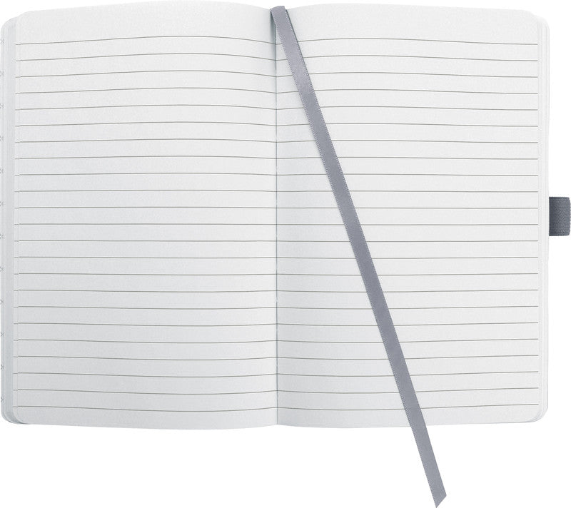 Sigel Notizbuch A5, liniert, Fadenheftung, Karton, 174 Seiten, 32 Seiten perforiert, 80 g/m² – grau