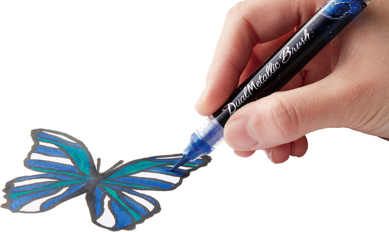 Pentel Pinselstift – farbig sortiert, 8er-Pack, Kunststoff, Effekttinte, für dunkles Papier