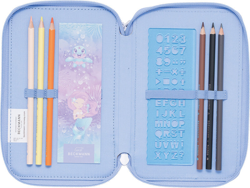Beckmann Classic Etui Triple, gefüllt – Seashell – Kunststoff – 13 × 20,5 × 7 cm
