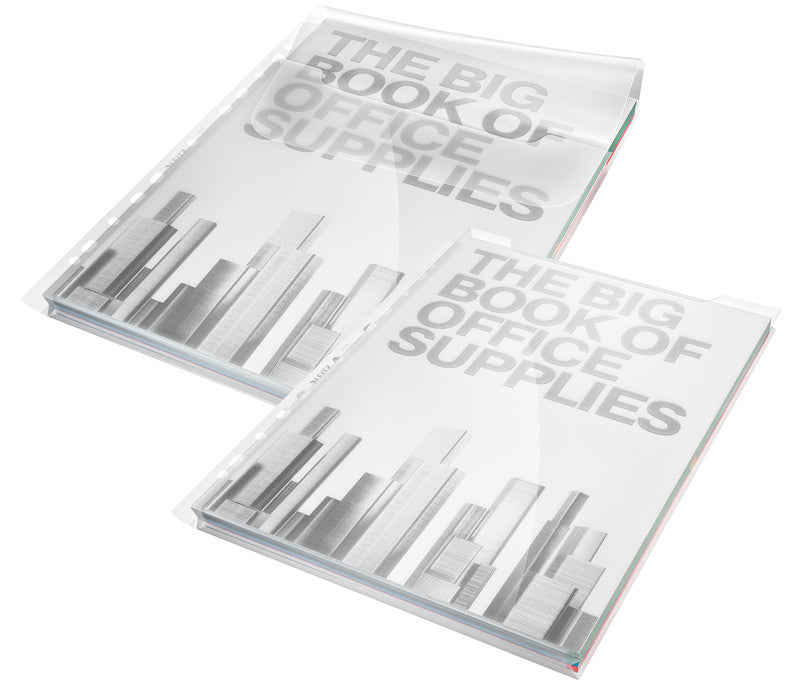 Leitz Premium Maxi Sichtmappe A4 – transparent, Kunststoff, glänzend, 5er-Pack