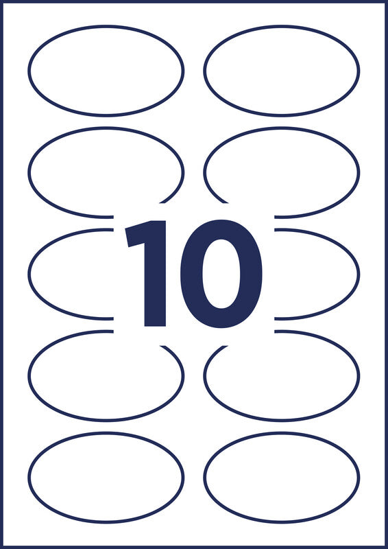 Avery Schuletiketten – 85 × 50 mm, abgerundete Ecken, 200 Stk, 20 Bogen, Textil, ablösbar