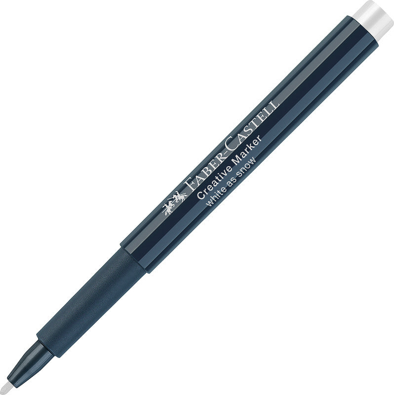 Faber-Castell Non-Permanent-Marker Creative – Rundspitze 1,5 mm – Weiss wie Schnee – trocken abwischbar