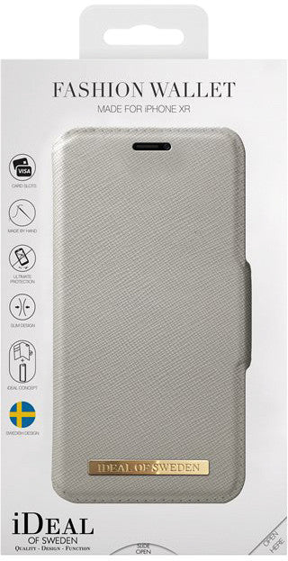 Ideal of Sweden – Booklet-Hülle – für Apple iPhone XR – Hellgrau – Kunstleder – mit Kartenfach