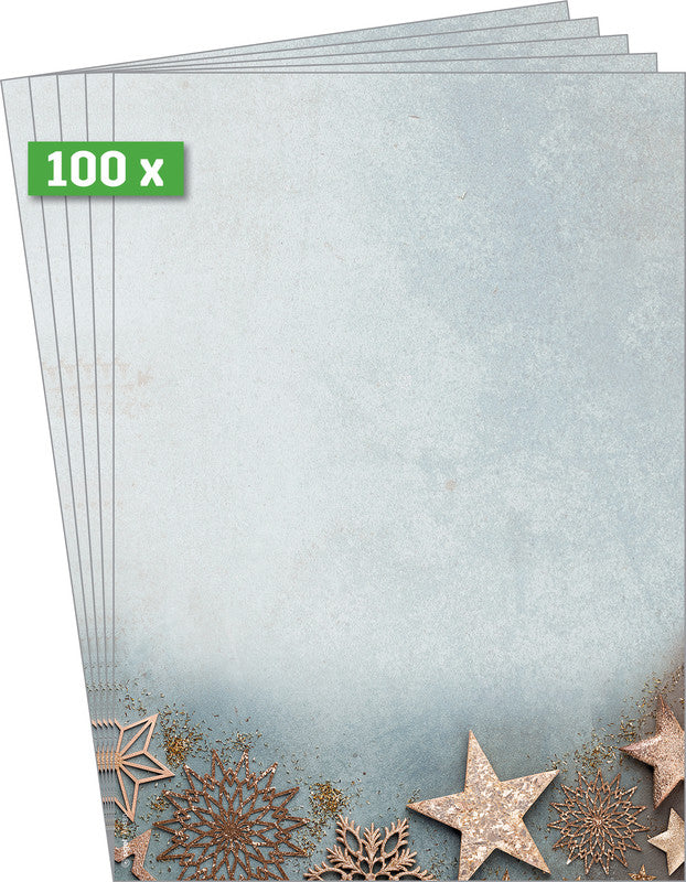 Sigel Motivpapier – A4, 90 g/m², Motiv: Glamouröses Weihnachten – für Inkjet/Laser/Kopierer – FSC – 100 Blatt