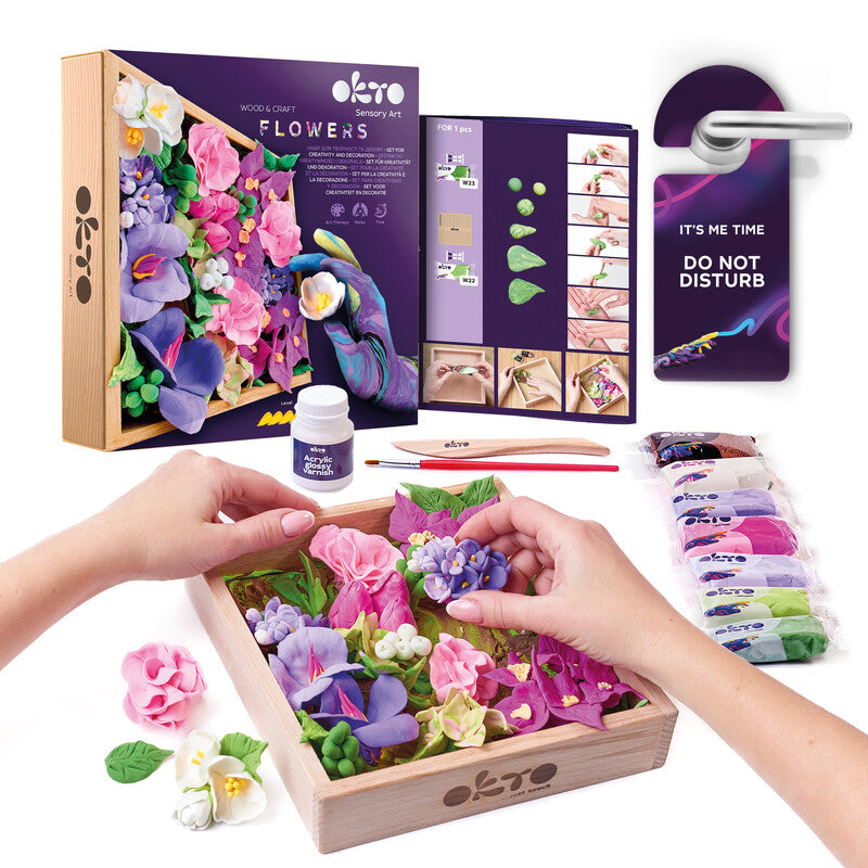 Okto Sensory Art – Modelliermasse-Set Flowers – ab 14 Jahren – 36 Modelliermassen – 210 × 210 mm